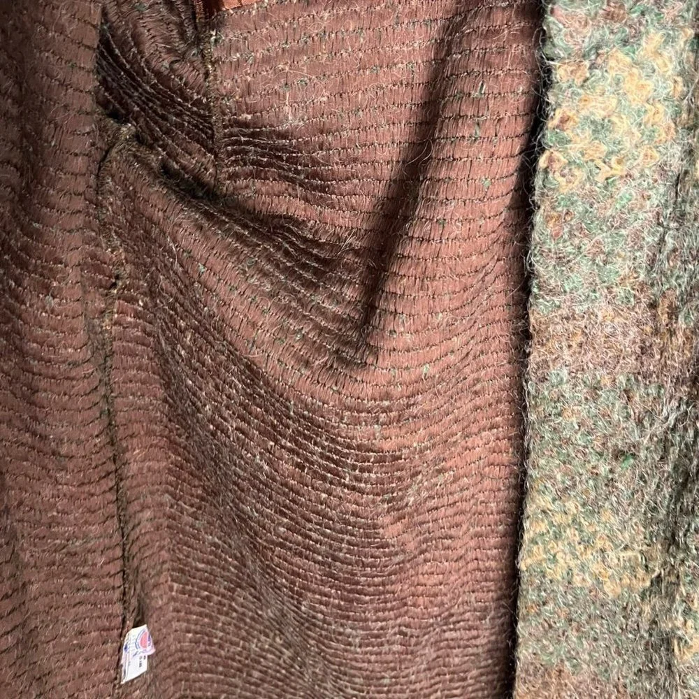 VINTAGE Mohair Blend Union Made Earthy Tone Cardigan Sweater Fairy Grunge Large - Picture 9 of 10